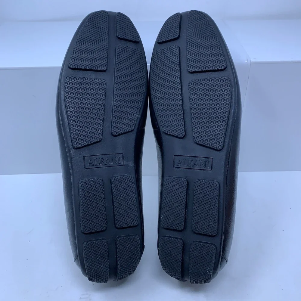 Alfani Mens 9.5M Black Egan Metal Bit Memory Foam Driver Loafers New